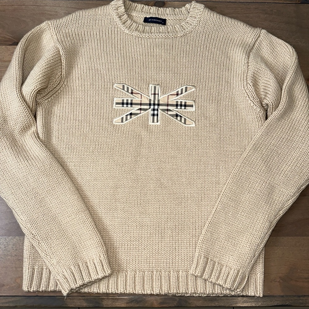 Vintage Burberry beige wool sweater
